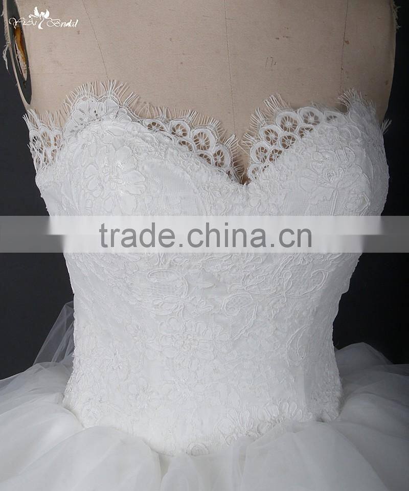 RSW913 Tulle Ruffle Skirt Vintage Lace Alibaba Express Wedding Dress Bridal Ball Gown