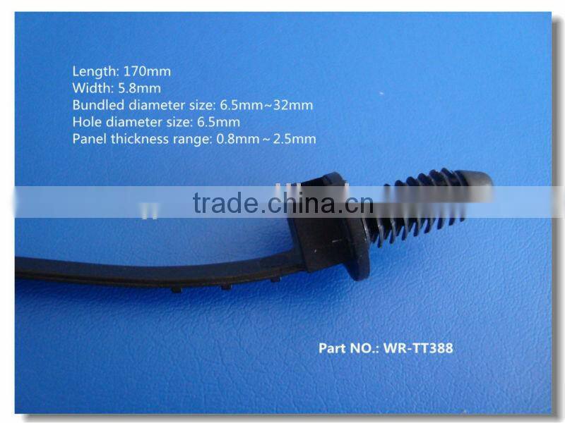 Pine tree rivet cable tie for automobile