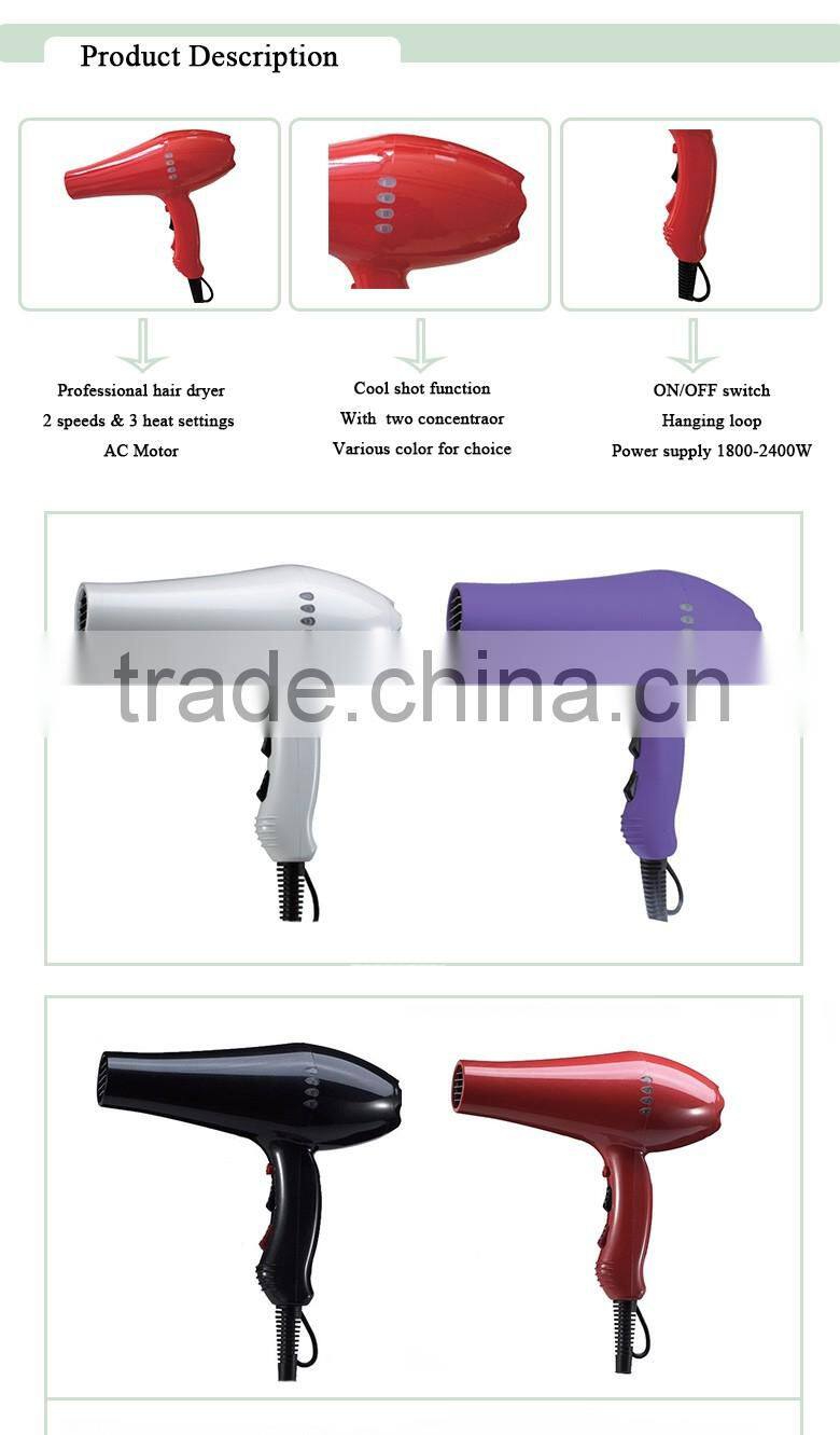 New high-power Professional long-life AC motor Hair Dryer & accessories salon Bathroom useful