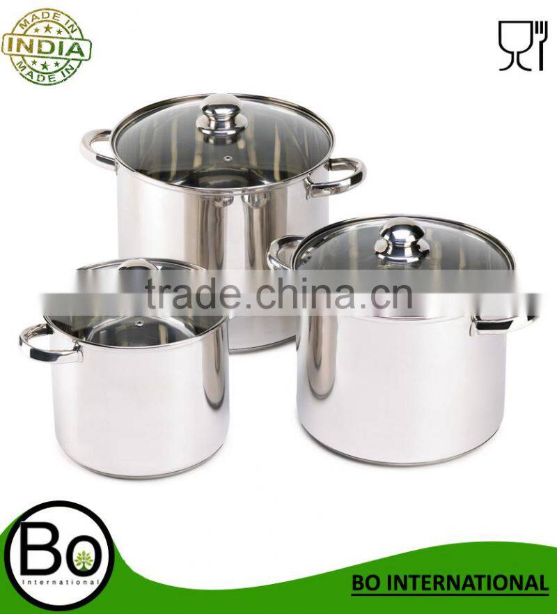 Stainless Steel 3 PC Stock Pot Set