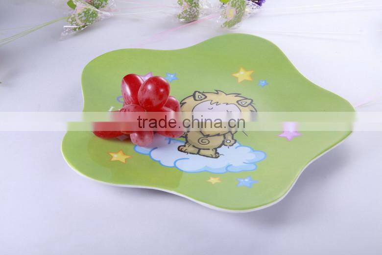 Cartoon design healthy 5pcs set melamine dinner set with gift box packing