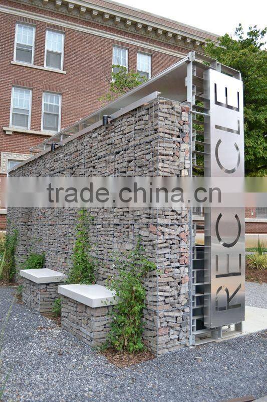 FOR GARDEN HOUSE YARD gabion box stone wall with plant/ corrosion resistance / galvanized metallic coated / welded wire mesh