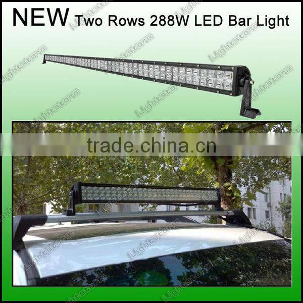 50'' OFFROAD LED FLOOD LIGHT BAR ADDED TO CAR WINDSHIELD EXCELLENT DESIGEN AND SUPER COOL 4X4 CREE LED LIGHT BAR 288W