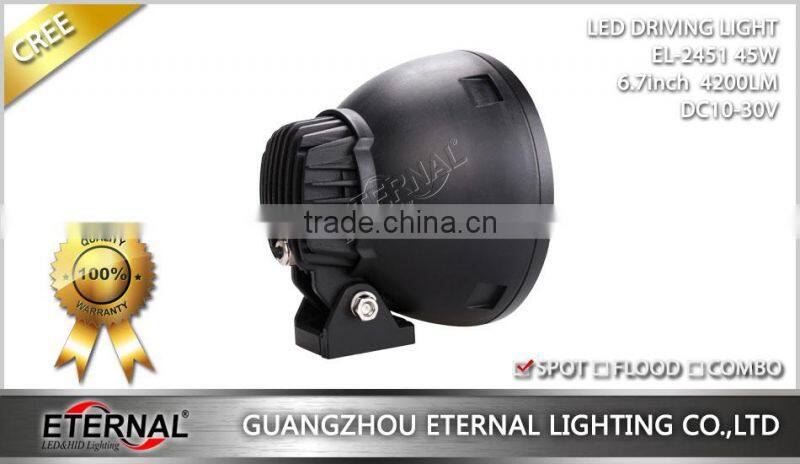 45W 6.7" Vision Cannon Jeep SUV offroad black red chrome narrow LED spot driving Light