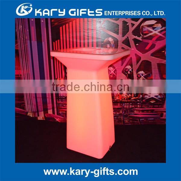 Portable cocktail table with ice bucket led outdoor furniture bar table