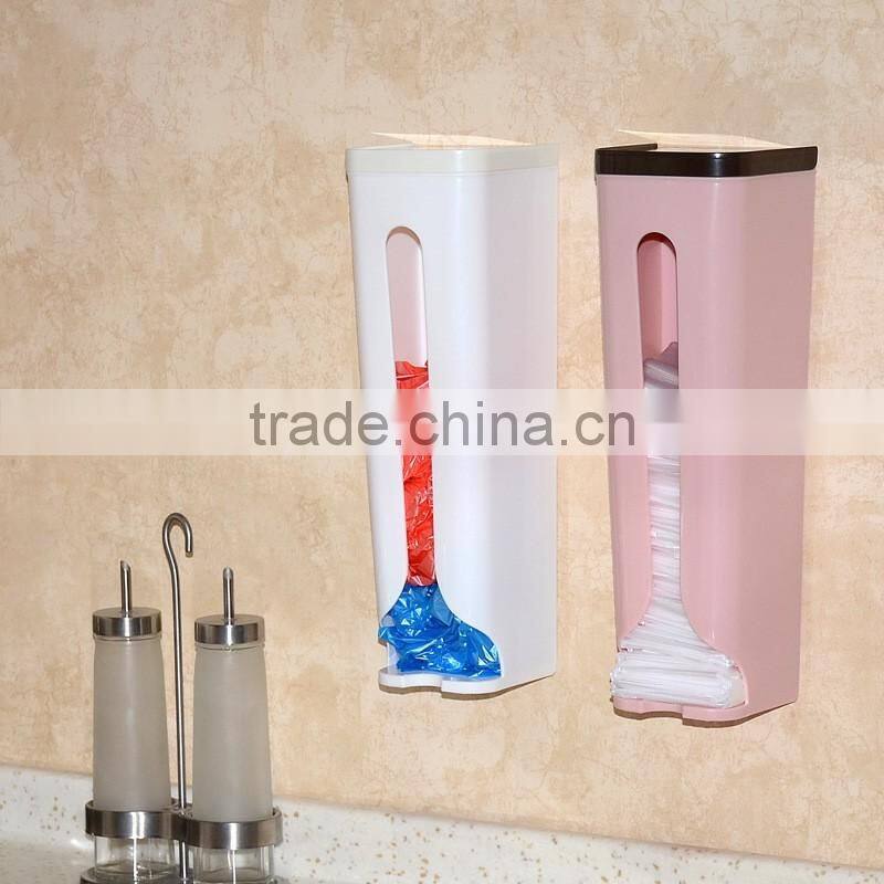 kitchen wall mounted plastic storage box, home garbage bag storage