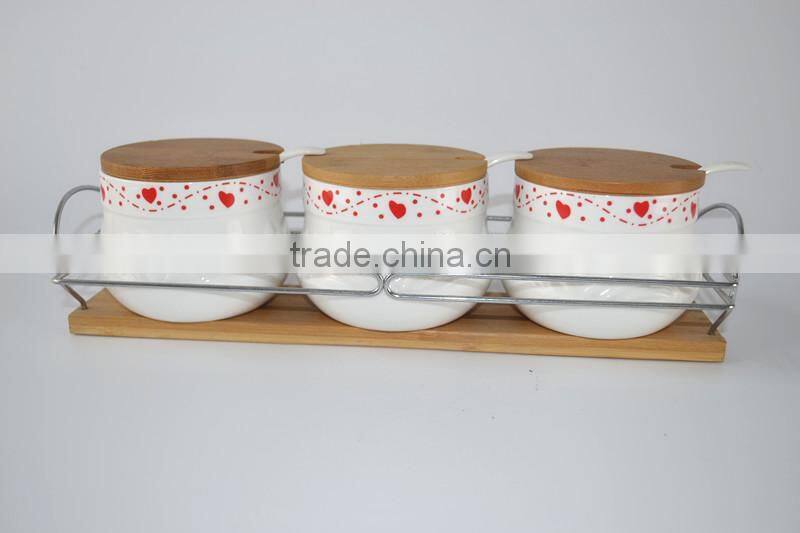 hot sale high quality 2015 new style bone porcelain canisters/pepper bottle sets/3pcs ceramic canister sets