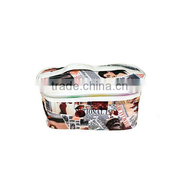 Square shaped custom travel cosmetic bag