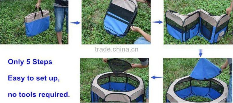 8 Panels Oxford Fabric Folding Pet Playpen