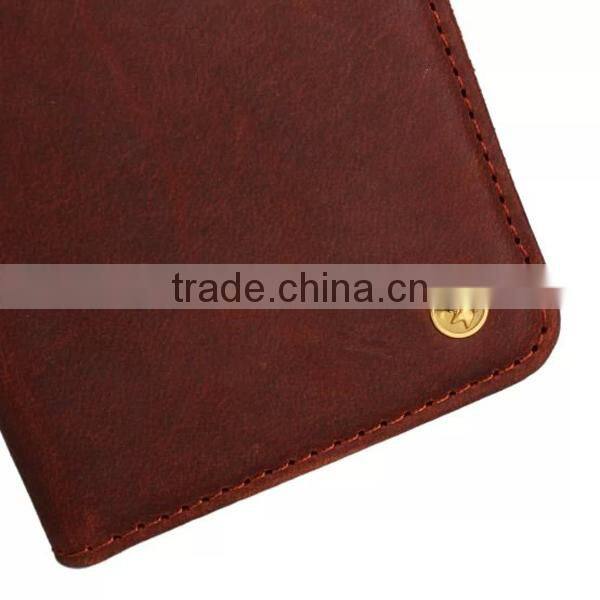 Luxury Retro Genuine Cow Leather Wallet Mobile Phone Case With Card Slot For iPhone 6 6Plus