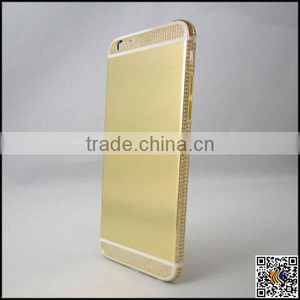 24k gold crystal housing for iphone 6s,for iphone 6s diamond back cover,back cover housing for iphone 6s