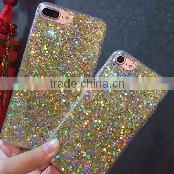 Colorful glitter TPU soft phone case for iPhone 7 7 plus
