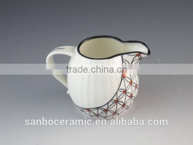 stock plain white ceramic pots, porcelain milk pot, sugar pot