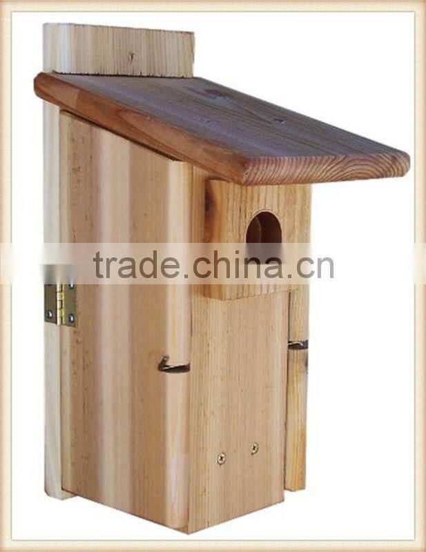 wooden printed bird house