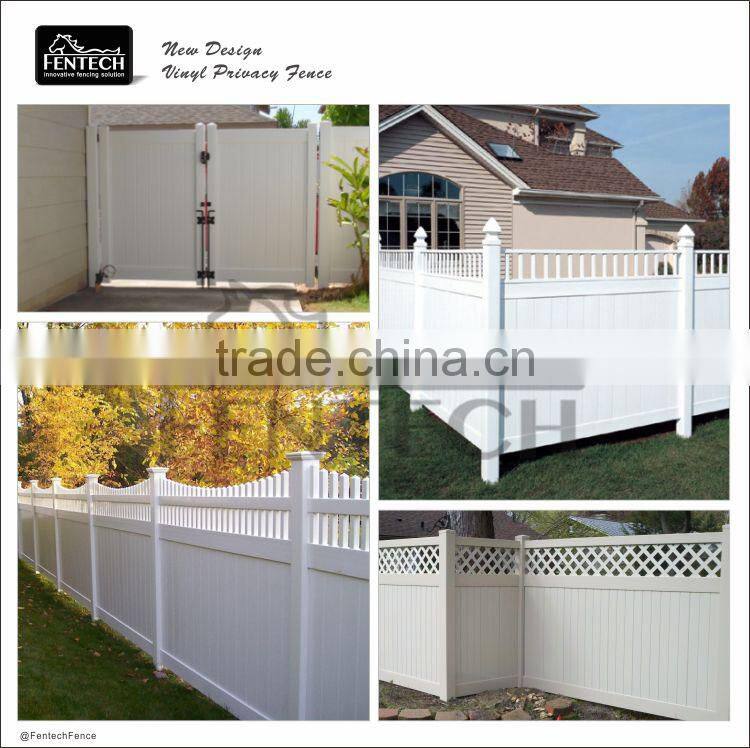 Fentech White Picket Top Decorative PVC Fence Garden Fence