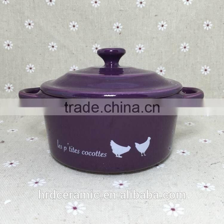 Wholesale stocked painting ceramic Soup Bowl With Lid
