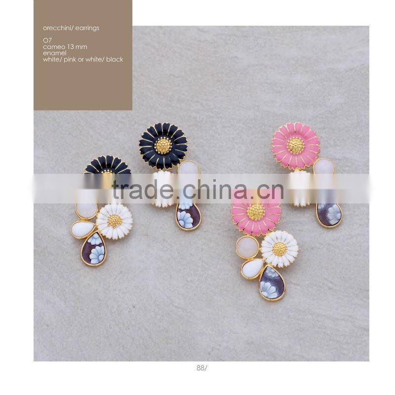 Alibaba Express 925 Sterling Silver Classic Handcrafted Flower Necklace/Bracelets Made in Italy B7/C7 cameo12mm