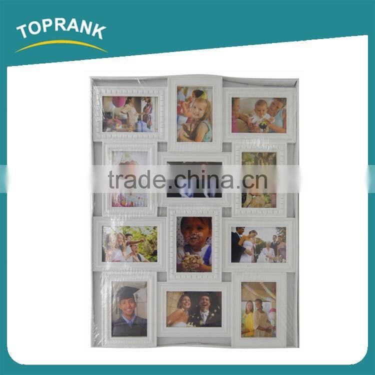 Toprank Home Decor Customized Family 12 Combination Square Wall Hanging Photo Frame Plastic Picture Photo Frame