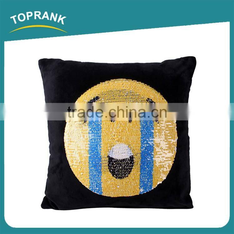 Toprank Fashion New DIY Emoji Mermaid Sequin Throw Pillow Color Changing Magic Mermaid Reversible Sequin Pillow