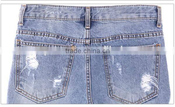 Women fifth denim pants summer short ripped jeans