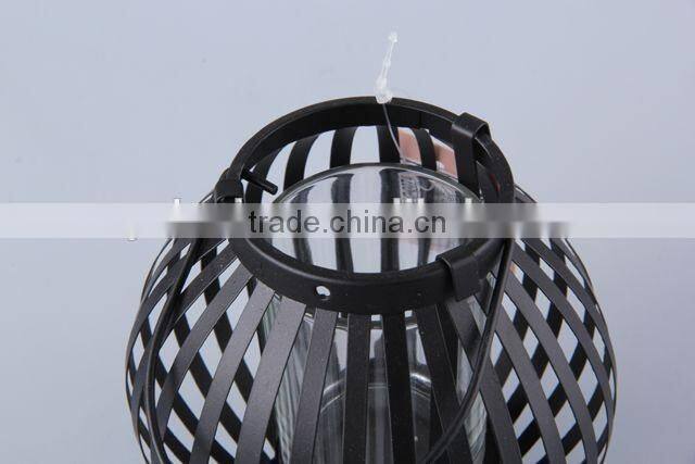 Portable Globular Painted Iron+Glass Candle Holder/Home Decoration Candlestick