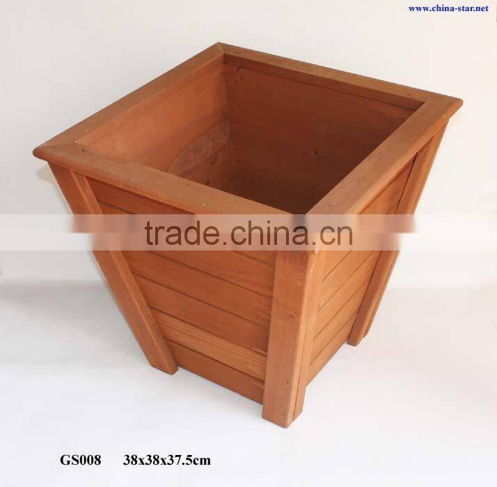 square large wood planter for garden outdoor