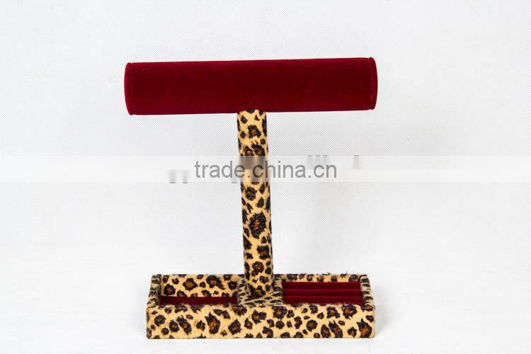 Jewelry Colorful Velvet Bracelet Jewelry Display Stand with ring tray