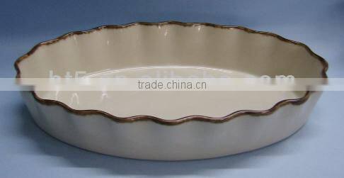 American style stoneware colored baking oven dish