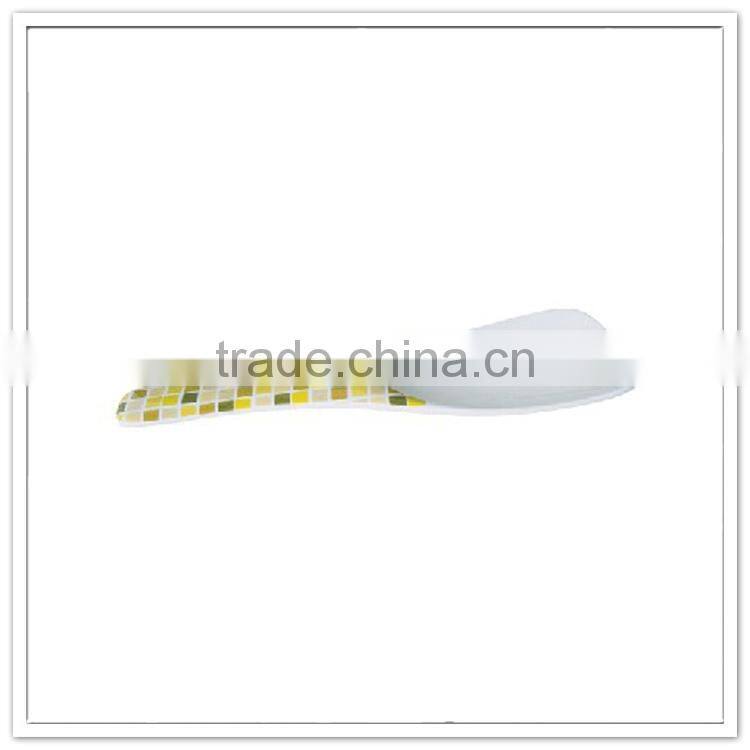 Trade assurance melamine dealer OEM available durable plaid design plastic chinese rice spoon