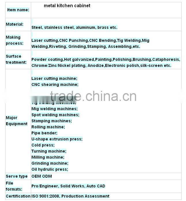 supply high quality metal kitchen cabinet from professional sheet metal fabrication