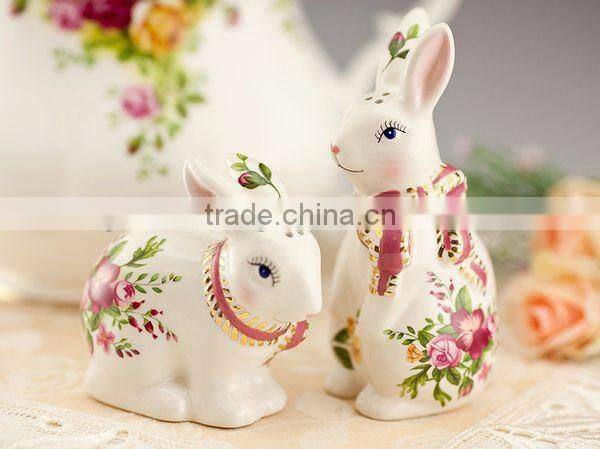 2sets of Rabbit ceramic pepper shaker