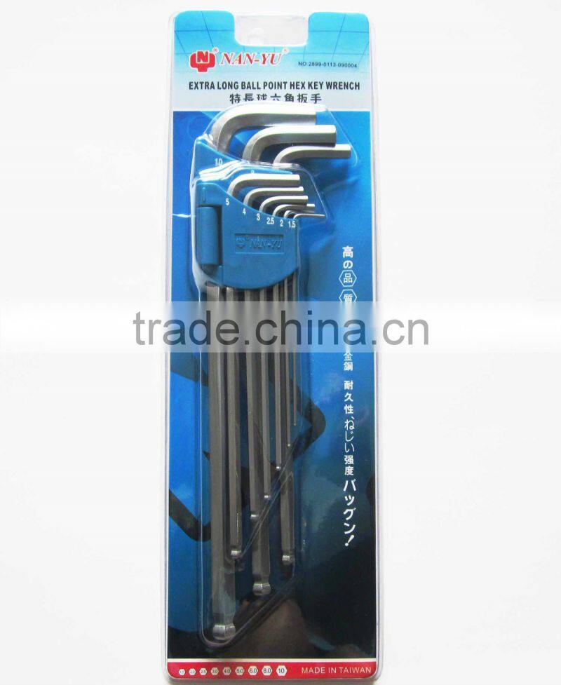 9PC Extra Long Ball Point Hex Key Wrench Set