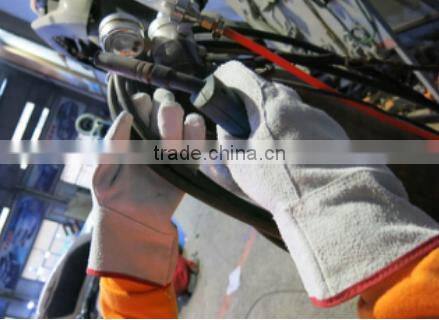 DDSAFETY Wholesale Natural Short Welder Gloves With Leather Short Cuff