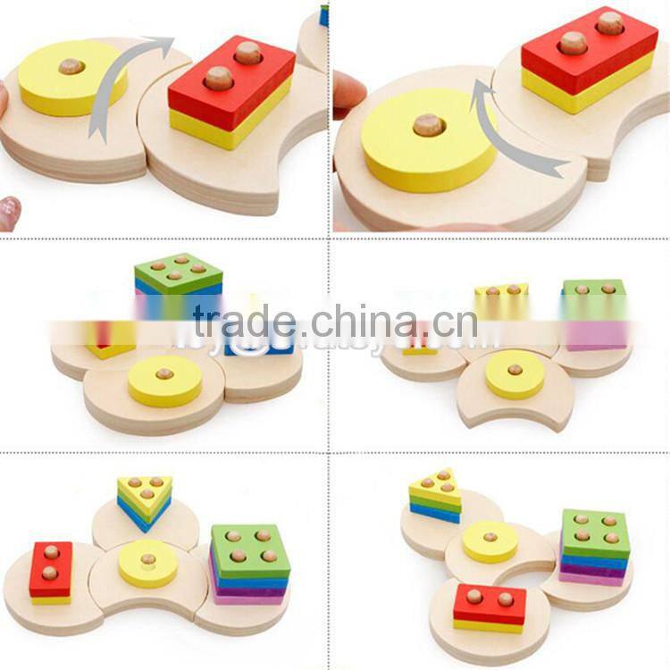 Hot sale preschool stacking toys wooden baby shape sorter W13D098