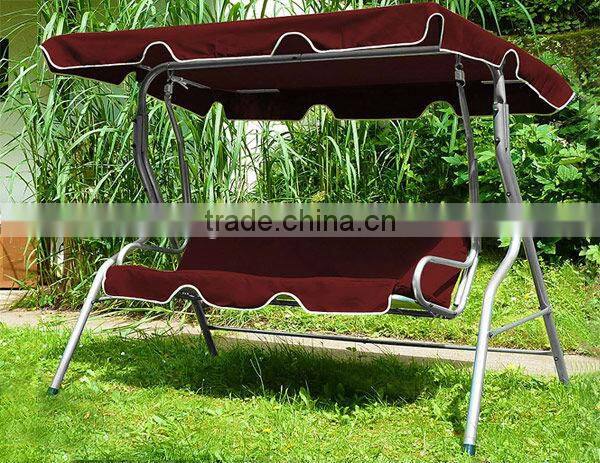 Patio Garden Three Seats Canopy Metal Swing Chair