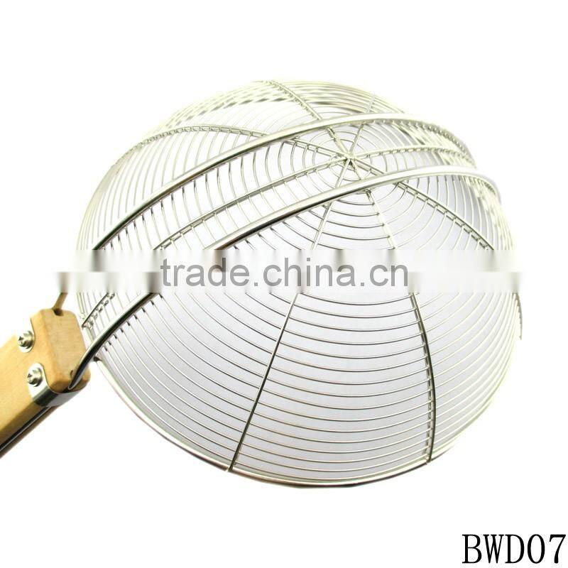 Stainless steel Fry strainer with wooden handle
