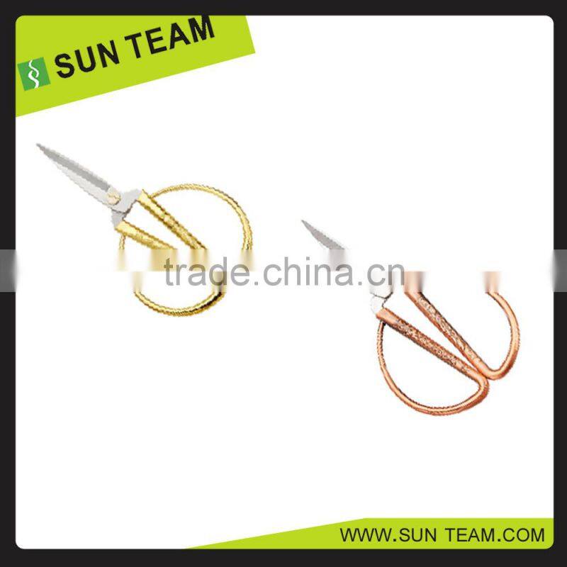 ST005F 7-1/2" FDA qualified Zinc-Alloy handle tailor imitation gold scissors