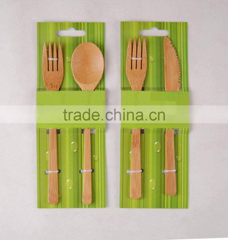2015 new fashionable bamboo knife.fork& spoon set