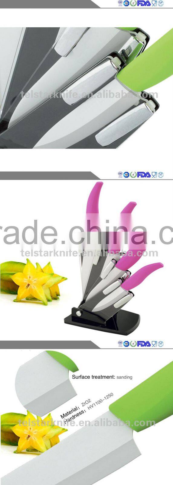 ABS handle environmental zirconia ceramic knife portfolio four-piece high-grade yakeli ceramic knife sets Ceramic fruit knife