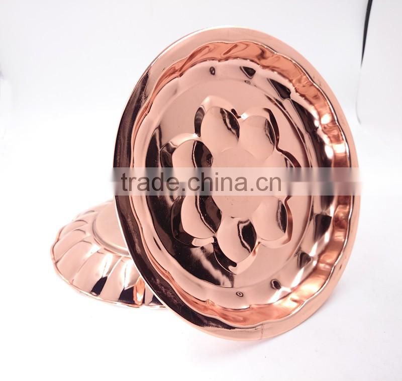 Elegant dry fruit tray /Plate with metal Base for tableware decoration