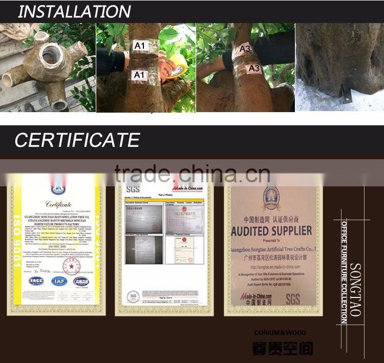 factory sale artificial banyan tree of ficus tree with green ficus leaf tree artificial plants of leaves