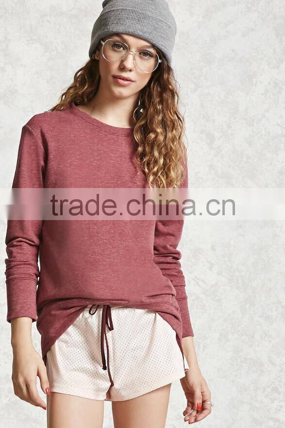 Plus Size Women Clothing 2017 High Low Fleece Solid Lightweight Knit No Hooded Sweatshirt Round Neck Super Oversized Hoodie