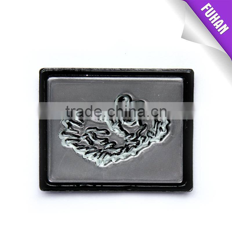 Customize garment pvc reflective tag in silver color with embossed logo