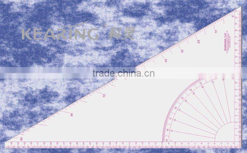 Kearing Grading Triangle Rulers Transparent Acrylic Scale Triangular Rulers with Protractor # T045