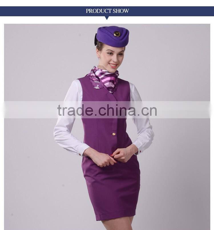 Vest Anf Skirt Set Airline Hostess Uniform