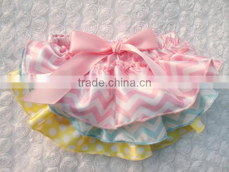 Fancy ruffle Newborn baby girls satin panties ruffles bloomers