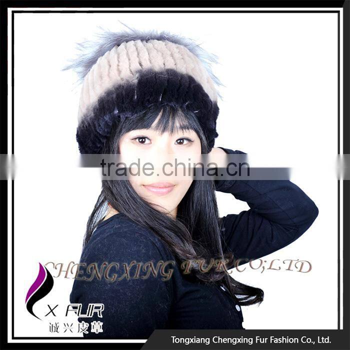 CX-C-121F OEM/ODM New Design Rex Rabbit Fur Headwear Furry Winter Hat