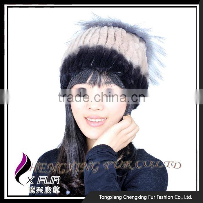 CX-C-121F OEM/ODM New Design Rex Rabbit Fur Headwear Furry Winter Hat