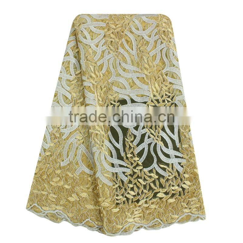 Nigeria Design Wedding Dress Tulle Lace Fabric FL0171