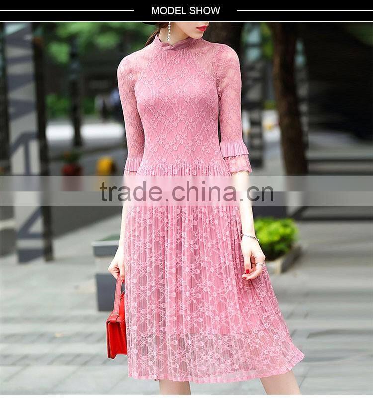 Maxnegio topshop pleated lace maxi causal dress